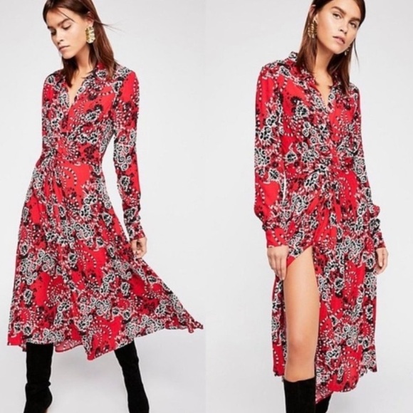 NWT Free People Tough Love Midi Dress - Picture 1 of 5